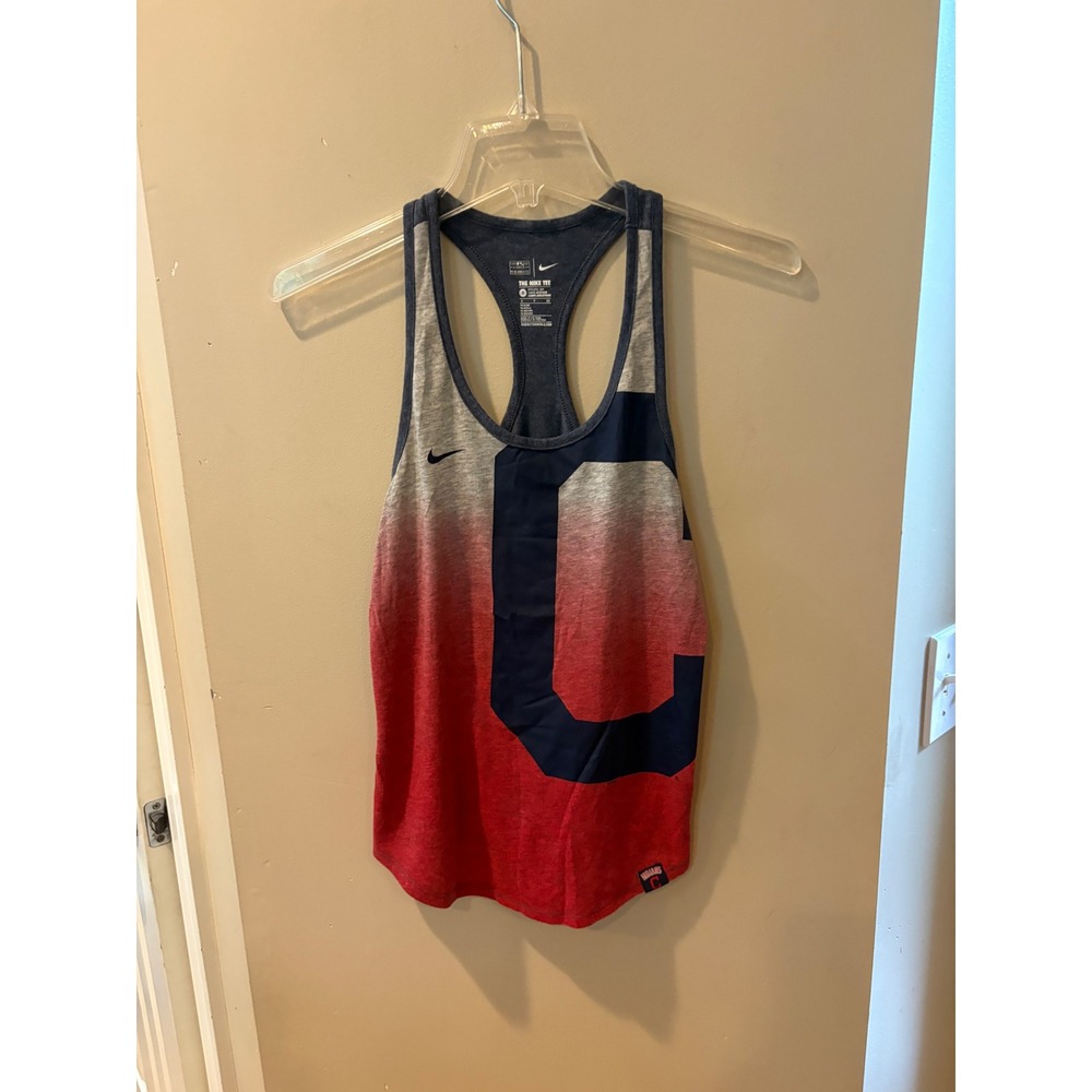Nike MLB Cleveland Indians‎ Ombre Racerback Tank Top Red Blue Womens Small S